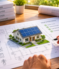 Solar system design drawings and layout for a customer quote